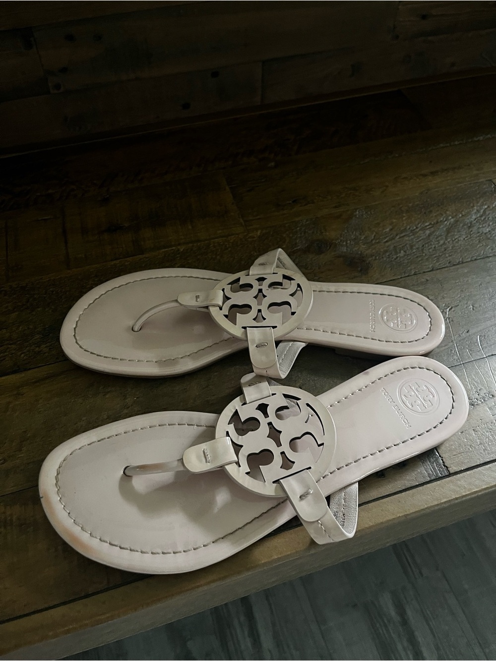 Women’s 8.5 Tory Burch Pale Pink Cutout Miller Thong Sandals